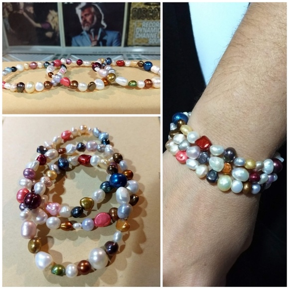 Jewelry - 3 Beautifully Colorful Freshwater Pearl Br…